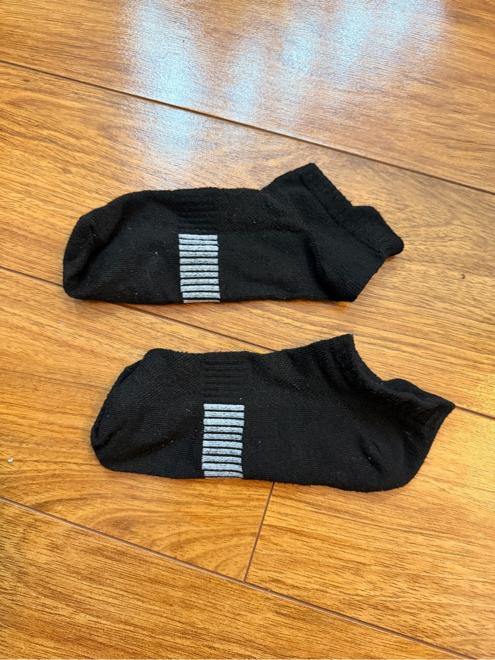 Women's Black Low-Cut Athletic Socks with Stripe Detail Well Worn